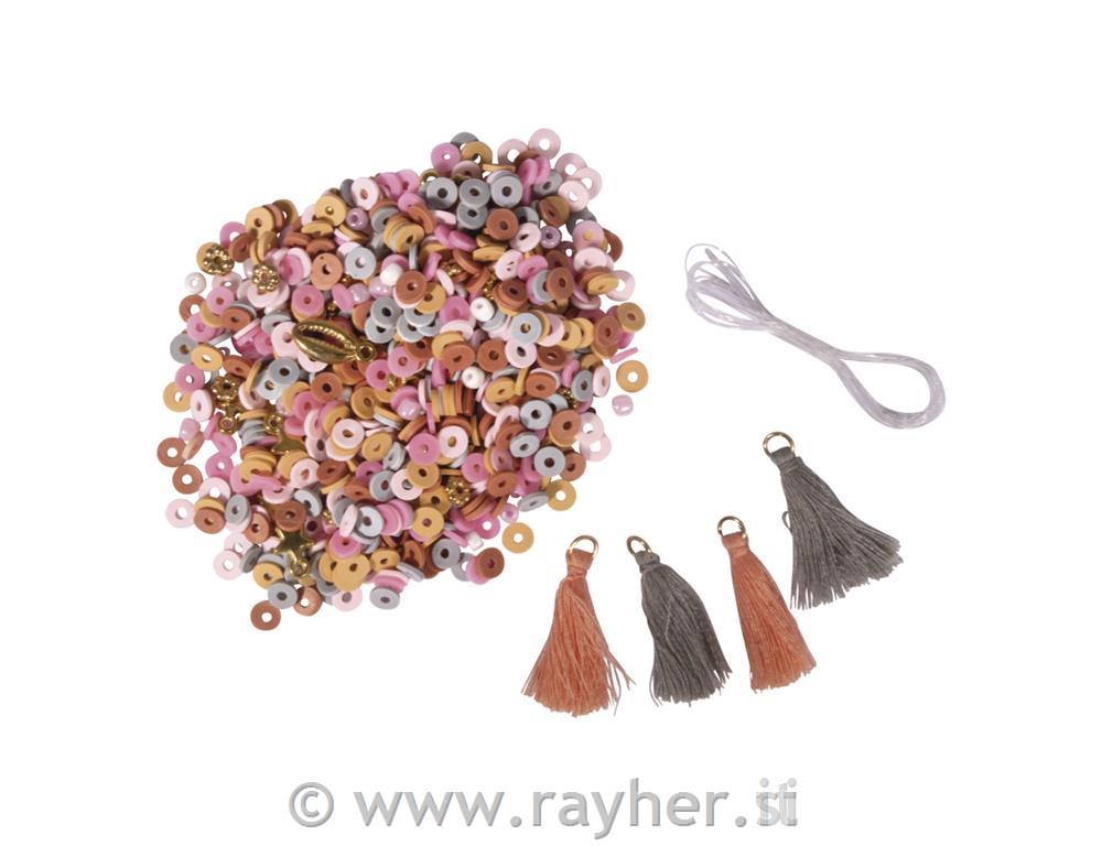 Heishi perle set roza