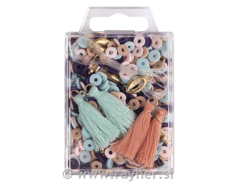 Heishi perle set arabsko modra