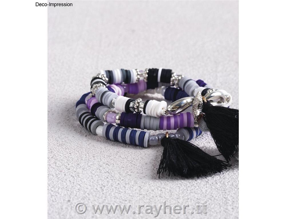 Heishi perle set črno bele