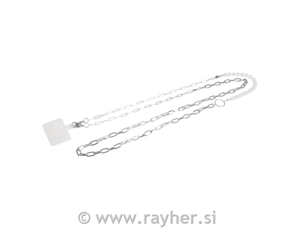 Set za izdelavo verižice za mobilni telefon, srebrn