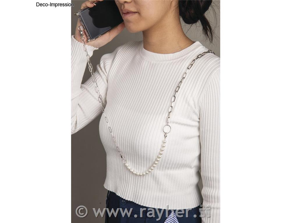 Set za izdelavo verižice za mobilni telefon, srebrn