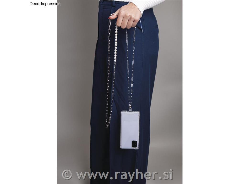 Set za izdelavo verižice za mobilni telefon, srebrn