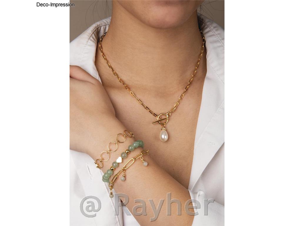 Set za izdelavo verižice Click&Match, steklene perle, zlat