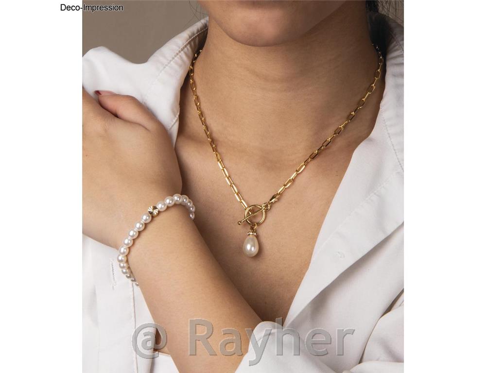 Set za izdelavo verižice Click&Match, steklene perle, zlat