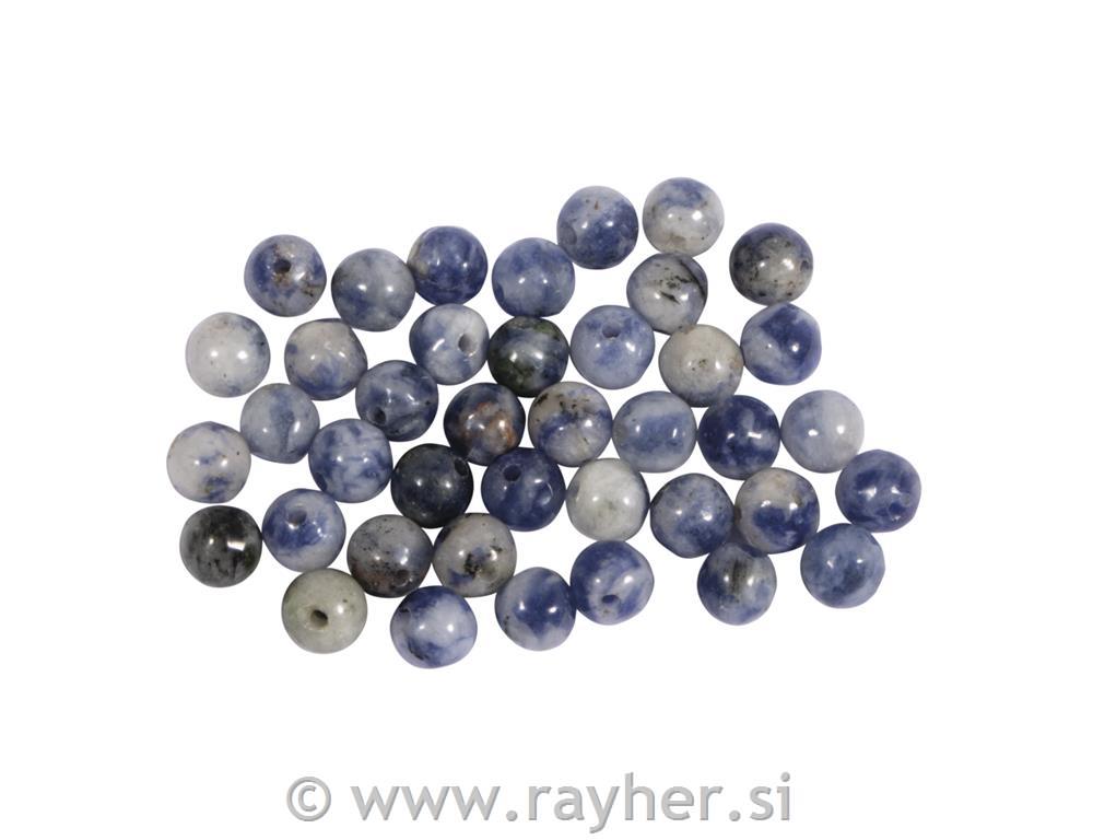 Modri quartz, poldragi kamen, perle 4mm, 40 kos