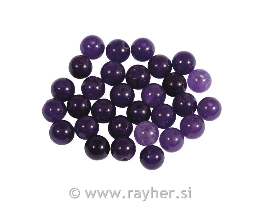 Ametist, poldragi kamen, perle 6mm, 30 kos