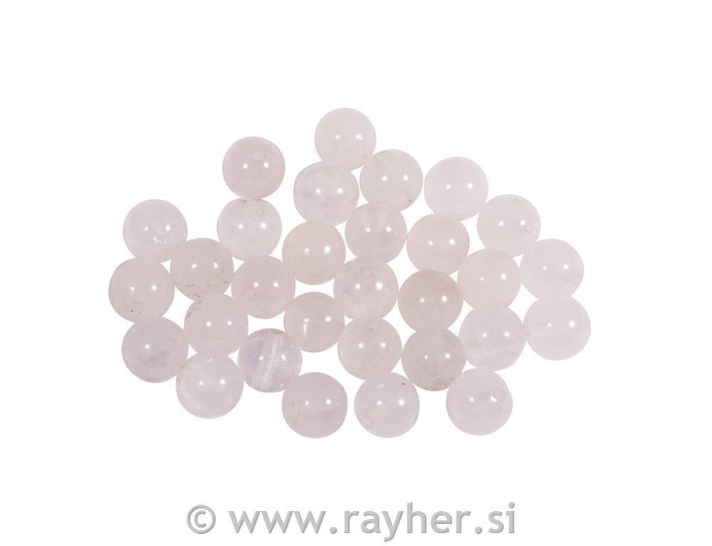 Semi-precious gemstone beads Rose quartz, 6mm, 30pcs