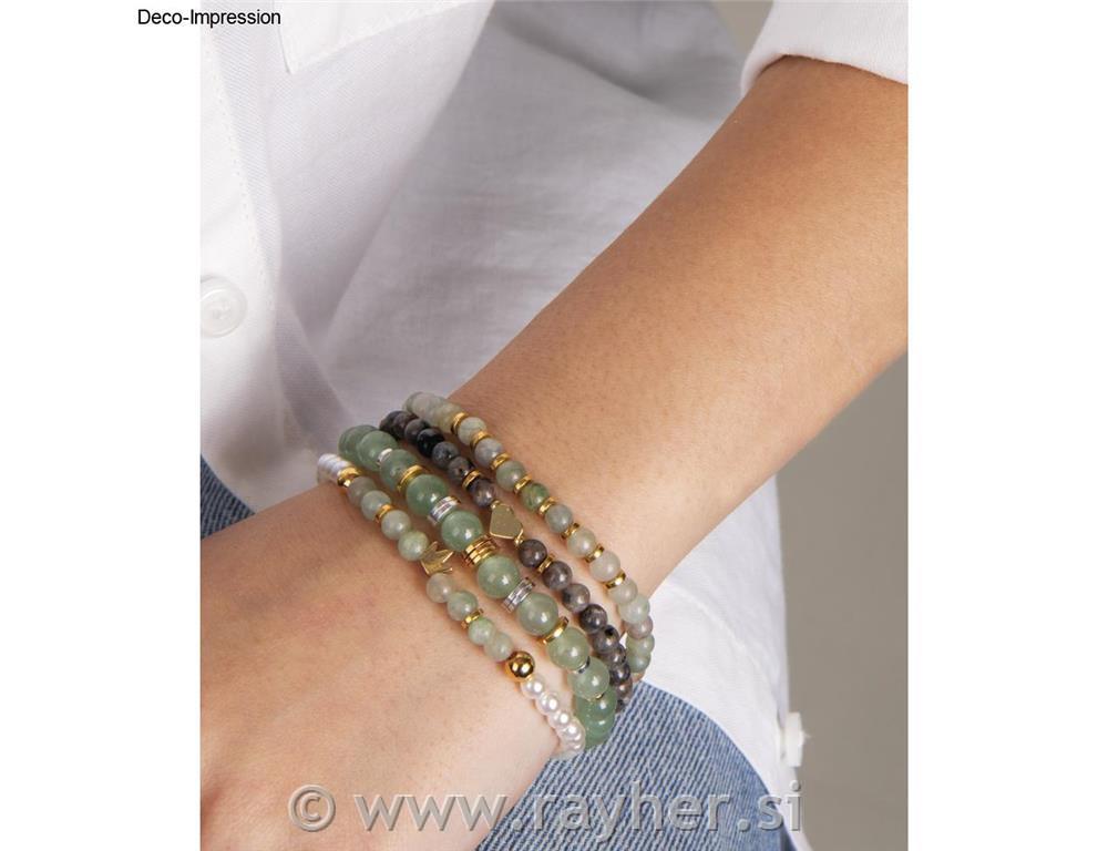 Zeleni žad, poldragi kamen, perle 6mm, 30 kos