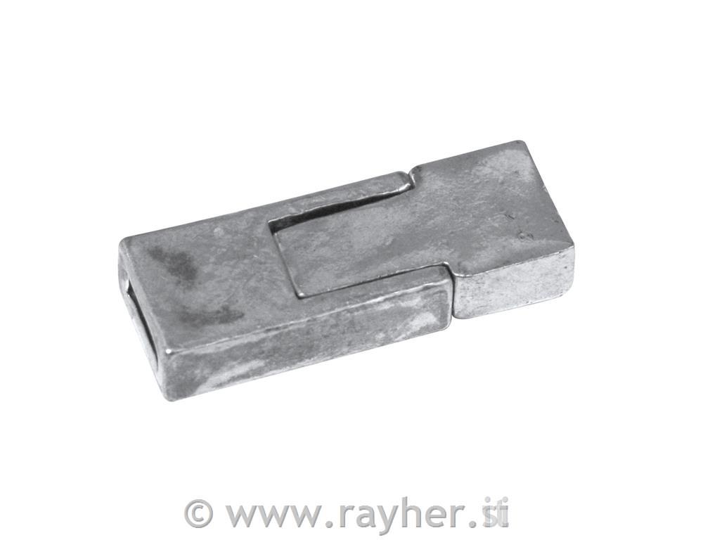 Magnetna zaponka za zapestnico, oxidi. srebr., 6 mm, bn