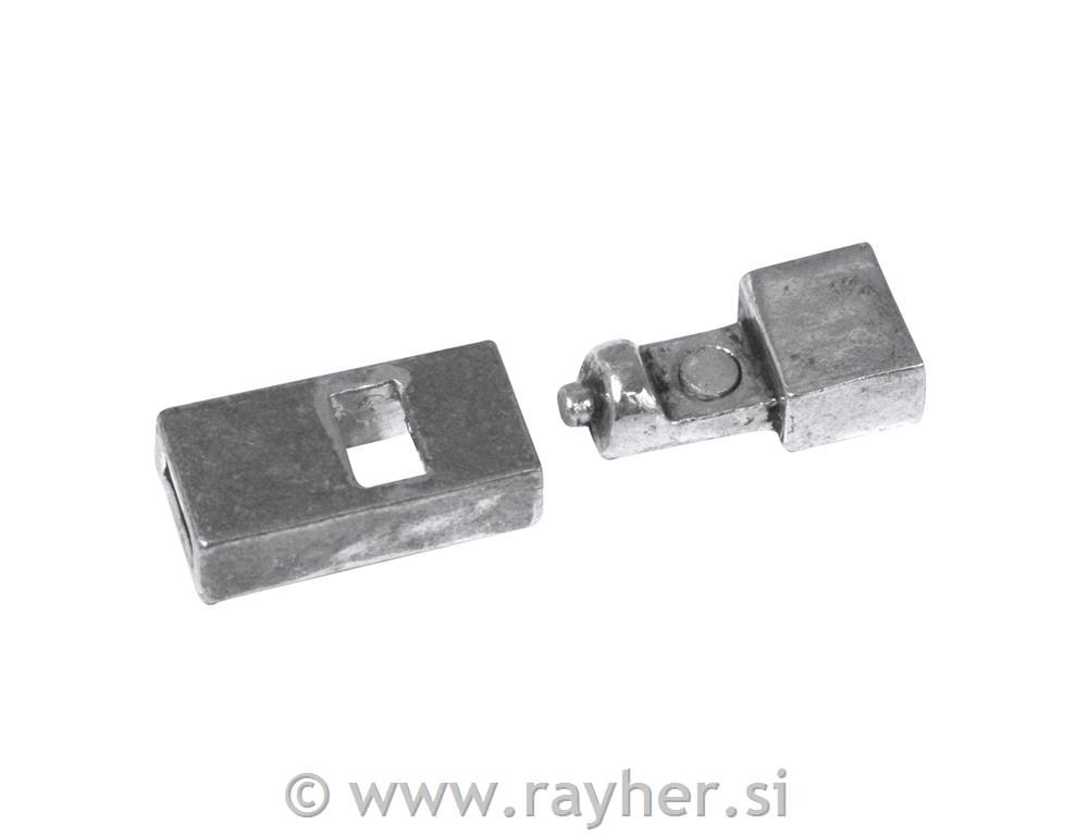 Magnetna zaponka za zapestnico, oxidi. srebr., 6 mm, bn