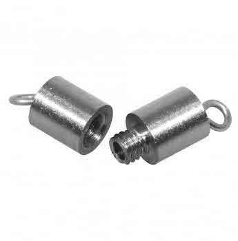 Stainless steel screw cap, platinum, 5x1