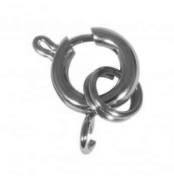 Sponka z obročkom, 8mm o, platina, 1 kos