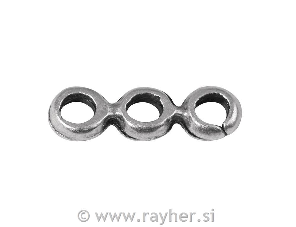 Delček za nakit kovinski, 18x6mm, srebrn