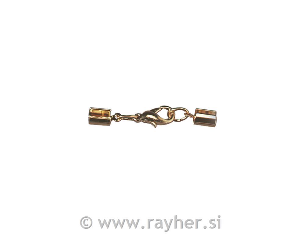 Karabin jastog z zaključkom, 3mm, zlat