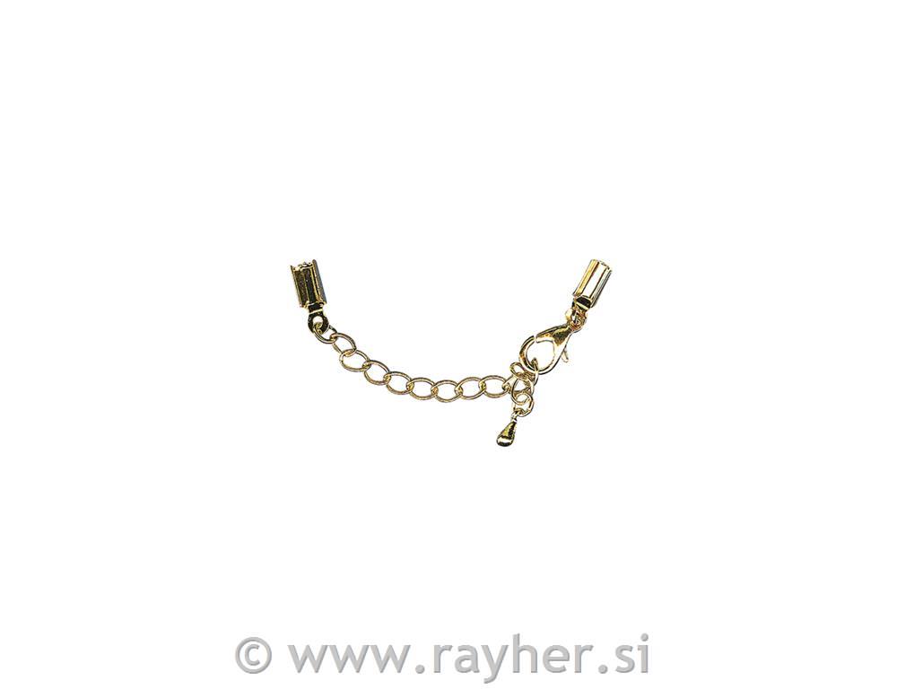 Jewellery catch assembled, 2mm o, gold,