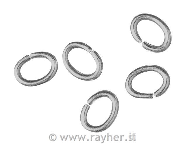 Obročki 0,8 mm, 25 kos, 5,2 x 3,7 mm