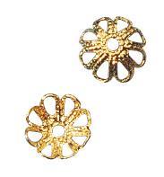 Filigree cap, 7mm o, gold, tab-bag 20pcs