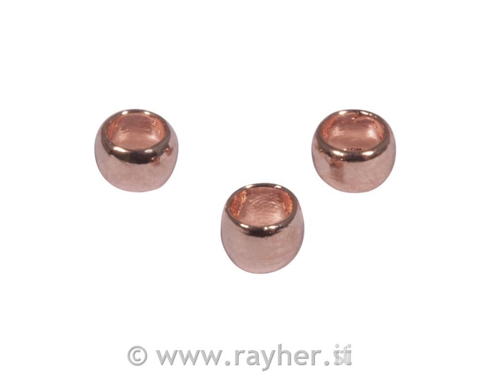 Perle za stiskanje, pink zlati/rose gold, 1.4mm, 2mm, 35 kos