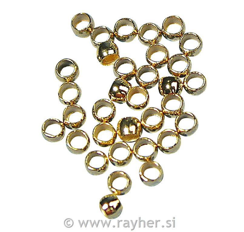 Crimps , gold, I: 1.8mm o, O: 2.5mm o, t