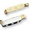 Brooch pin w. side-bar +safety catch, go