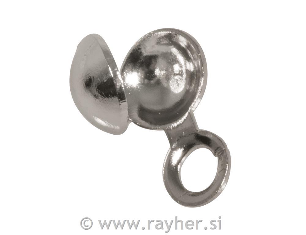 Squeeze catch, 4mm o, platinum, tab-bag