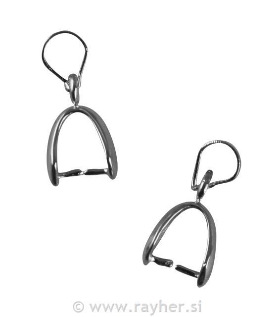 Loop pendant, platinum, 15mm, tab-bag 2p