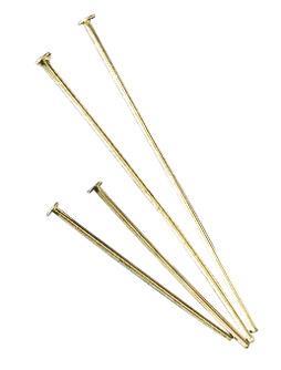 Jewellery pin, 0.8mm o, gold, 40mm, tab-