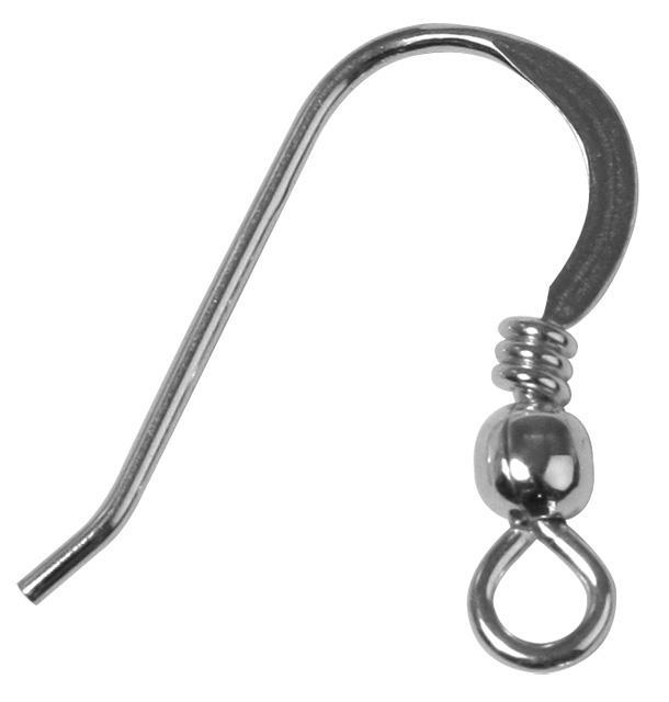 925 siver ear hook, 20mm, tab-bag 2pcs.