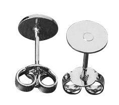 Stud with platine, 6mm o, platinum, tab-