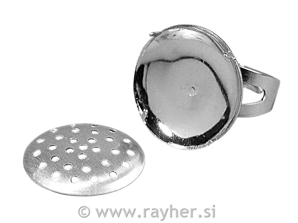 Ring with sieve, 20mm o, platinum, tab-b