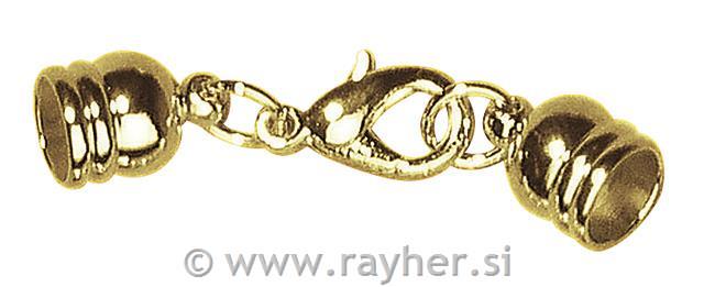 Clasp, 8mm o, gold, tab-bag 1pc.