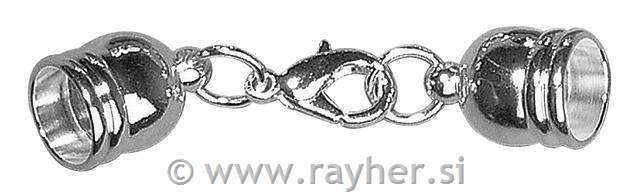 Clasp, 8mm o, silver, tab-bag 1pc.