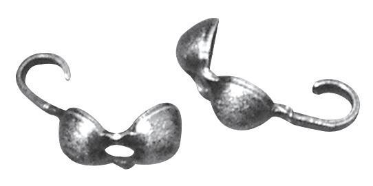 Antique squeeze catches, 3mm o, oxidized