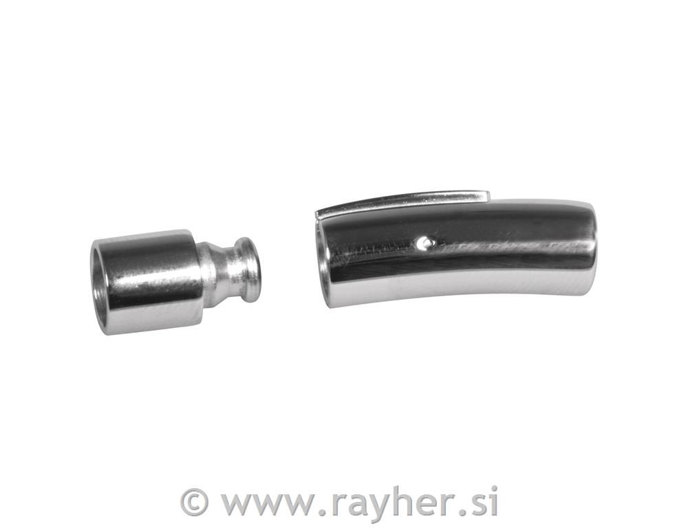 Stainless steel pressure clasp, platinum