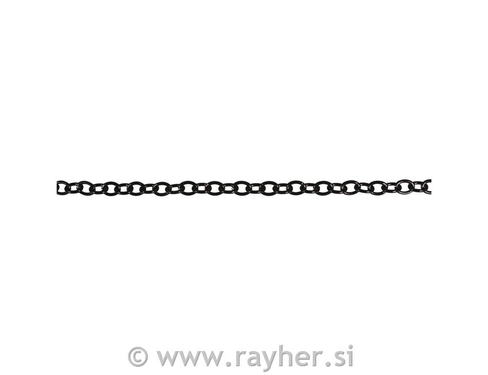 Verižica aluminij, črna, 13x10mm