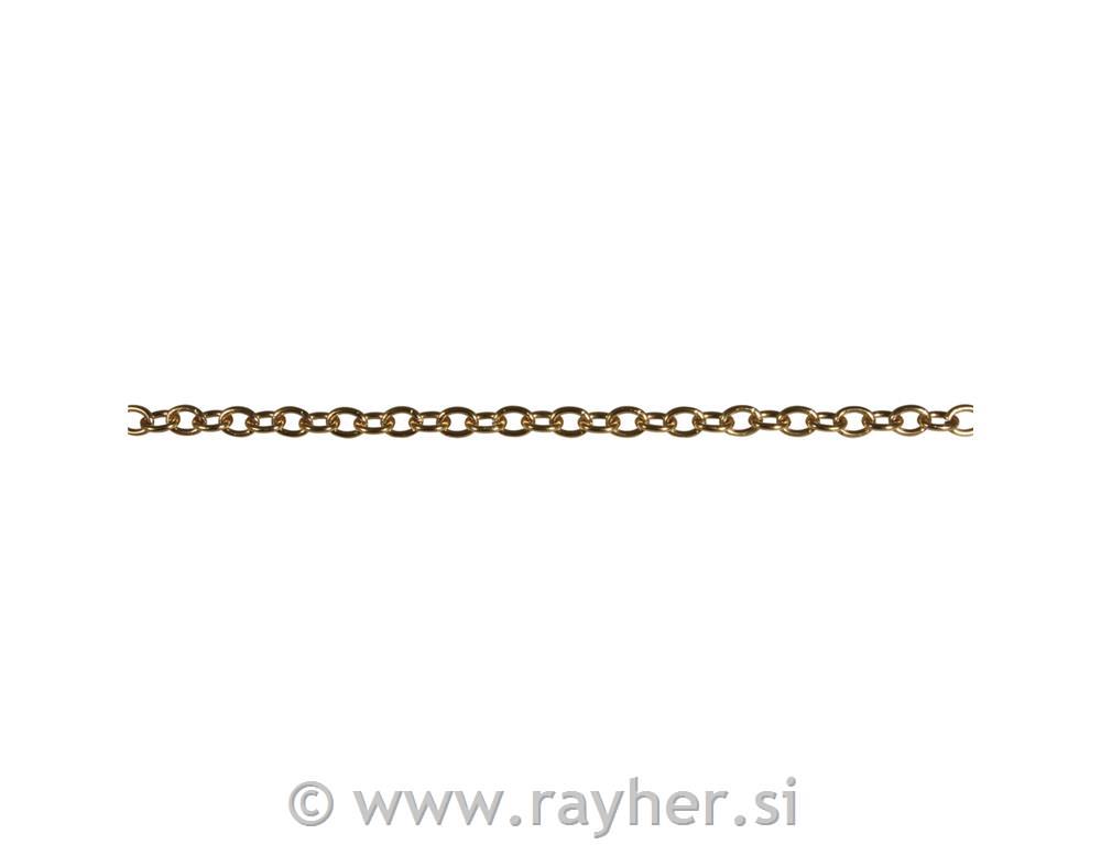 Verižica aluminij, zlata, 13x10mm