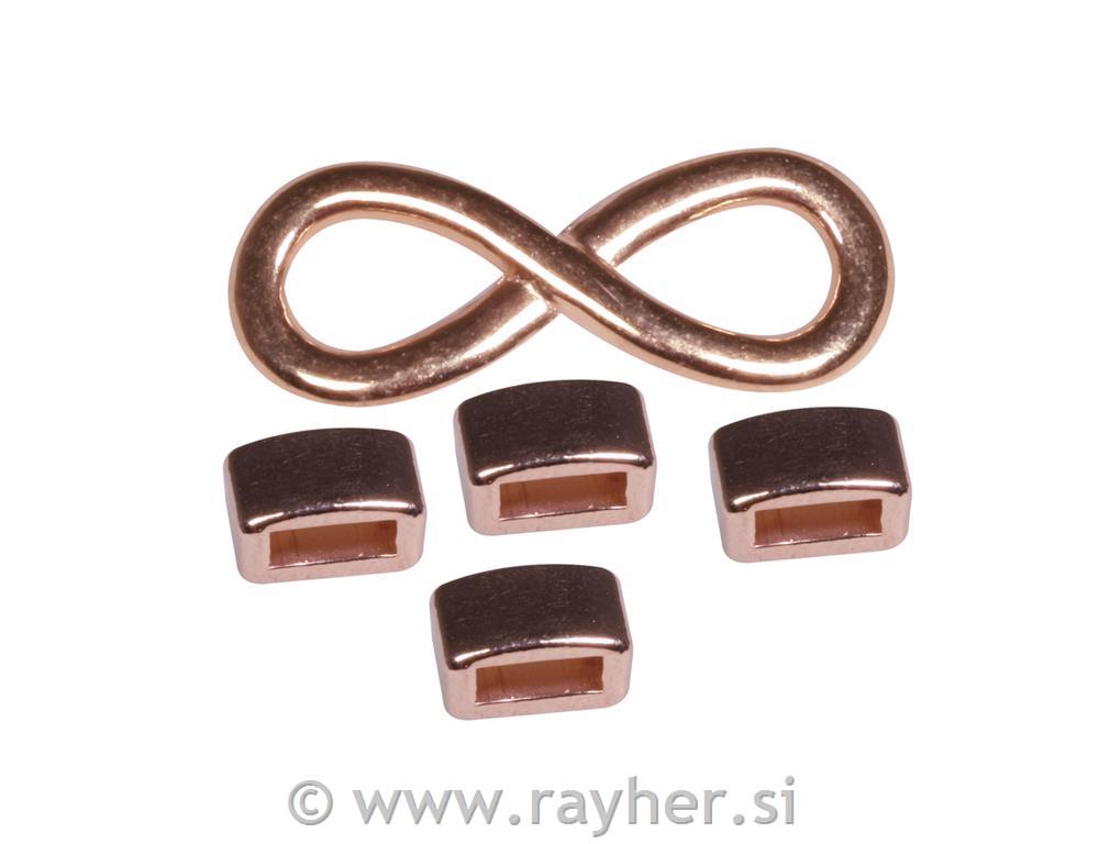 Metal- deco element "Infinity", rose-gol