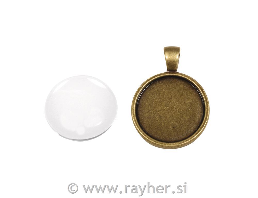 Metal-enclosure: Pendant, 2,2cmo, oxidiz