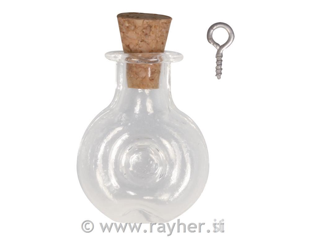 Glass Pendant: w.cork clasp, 1.9x2.9cm,