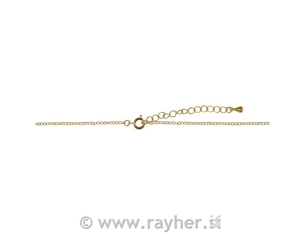 Metal element chain w. clasp, 2mm o, gol