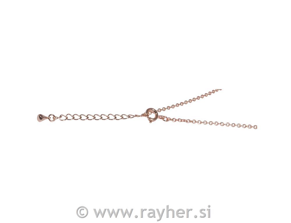Verižica z zaključkom, 2mm, pink zlata, 78cm, +5cm zaključka