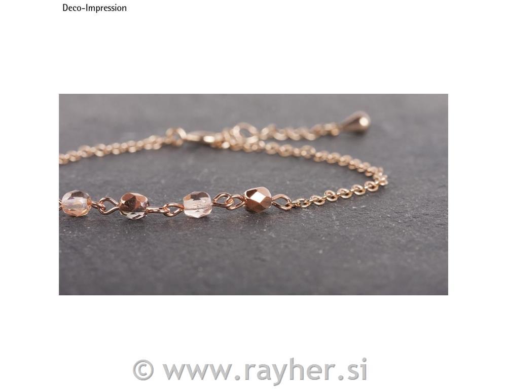 Verižica z zaključkom, 2mm, pink zlata, 78cm, +5cm zaključka