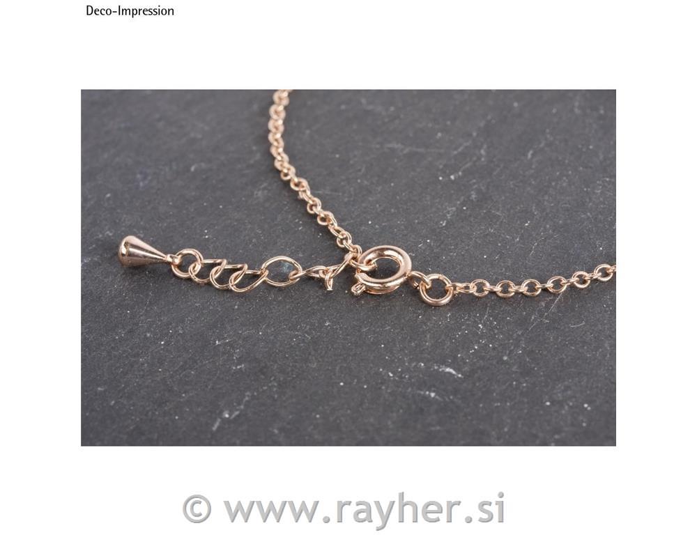 Verižica z zaključkom, 2mm, pink zlata, 78cm, +5cm zaključka