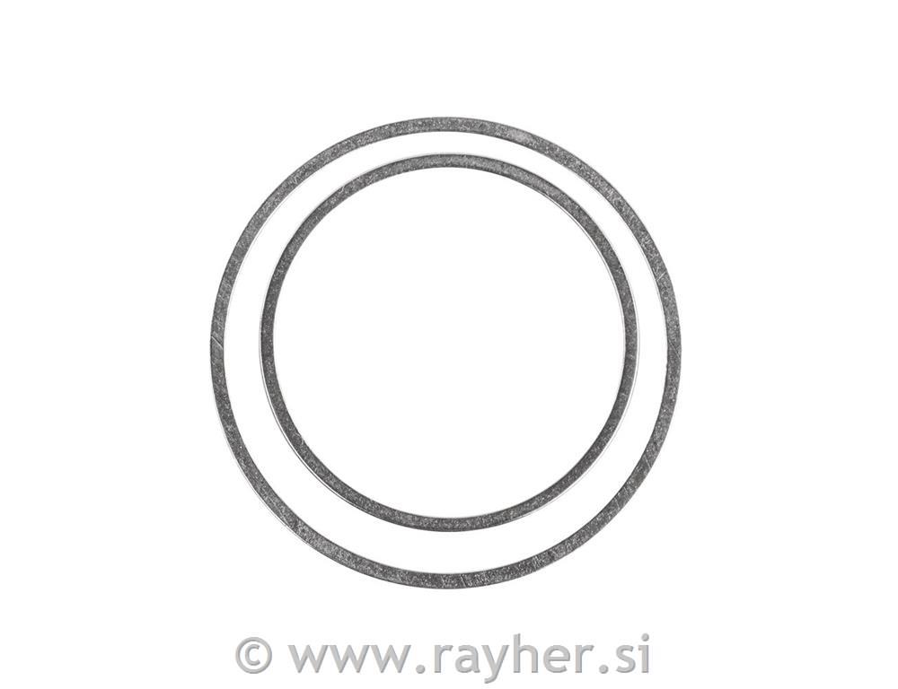Set of flat rings, silver, each 2 x o25mm+o20mm, tab-bag 4pcs