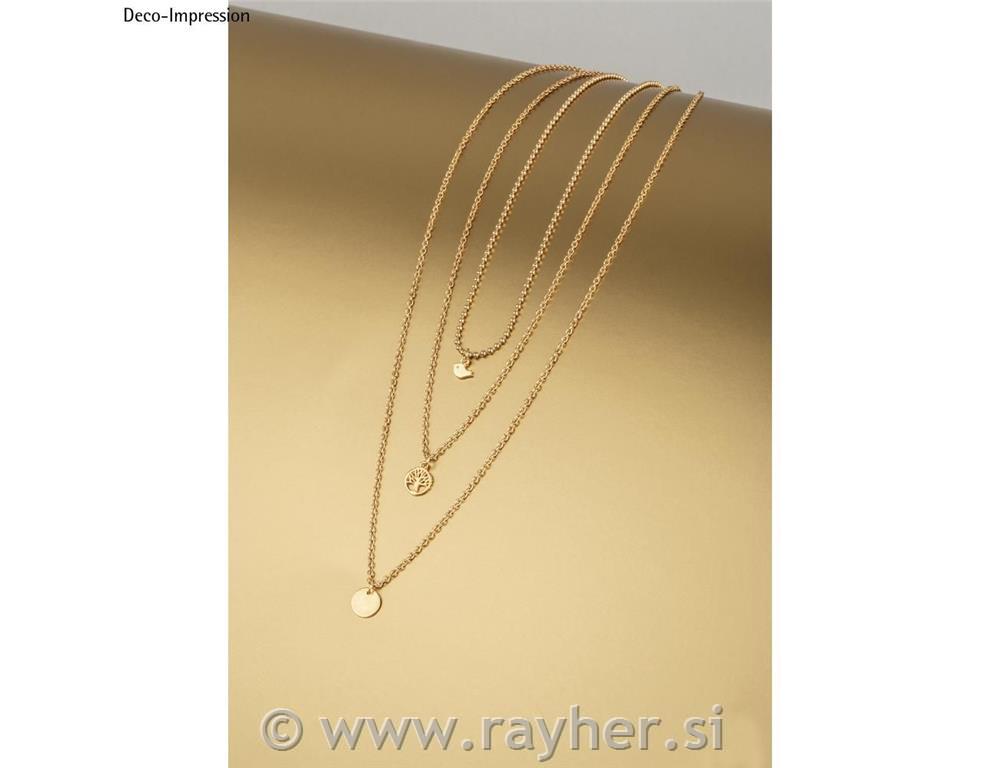 Kov.obesek, Drevo življenje, 10mm, zlat, 3 kos