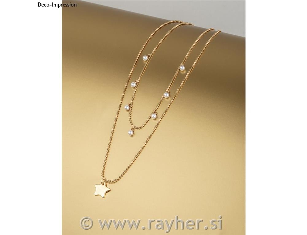 Kov.obesek, Zvezda, zlat, 19x9mm, 2 kosa