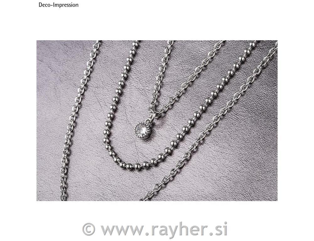 Obesek s kristalom, 7mm, srebrn, 2 kosa