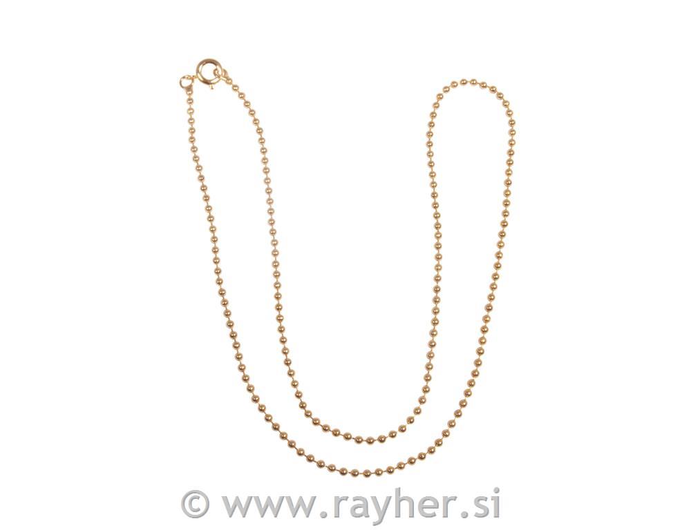 Verižica s kroglicami, 1.5mm, zlata, 45cm