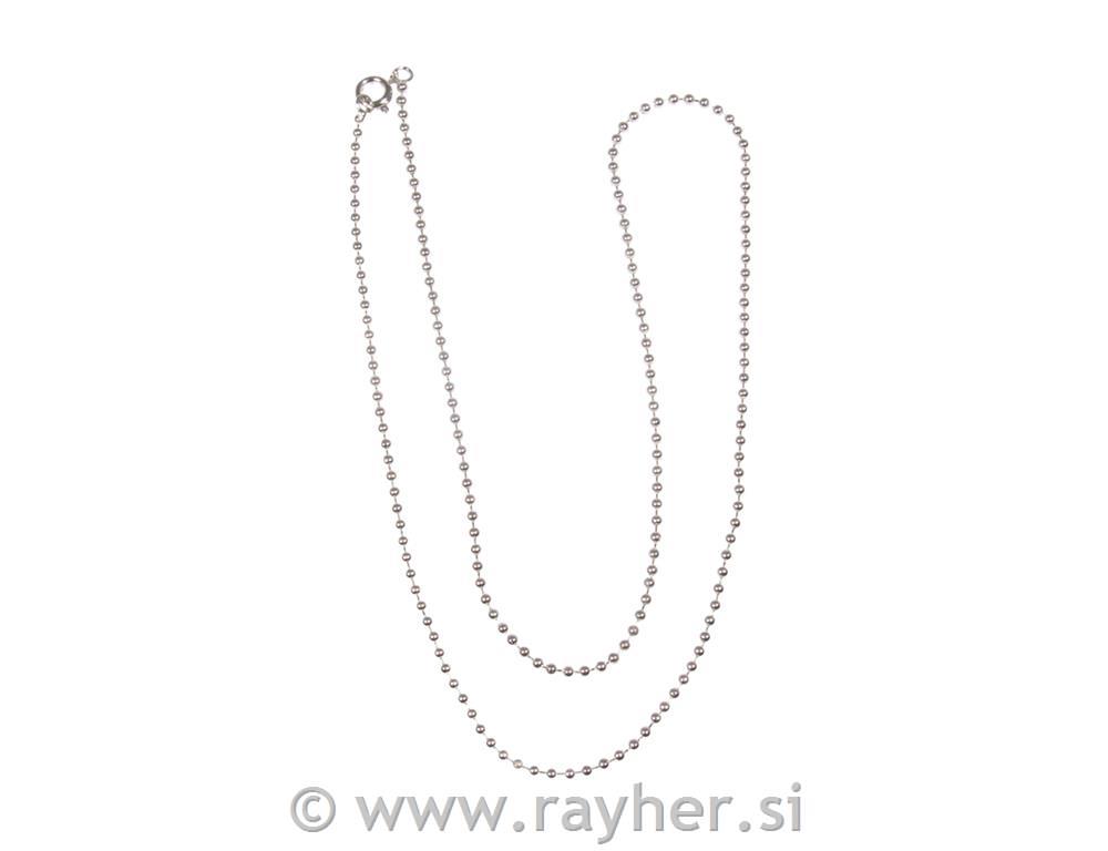 Bead chain, 1.5mm o50cm, tab-bag 1pcsilver