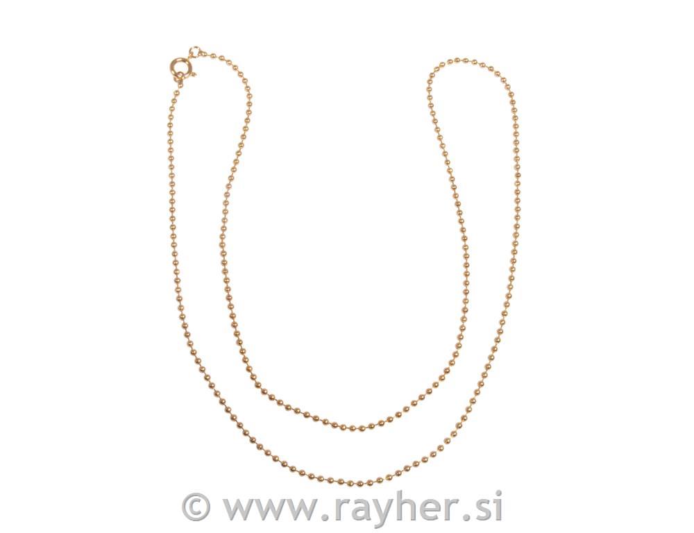 Verižica s kroglicami, 1.5mm, zlata, 60cm
